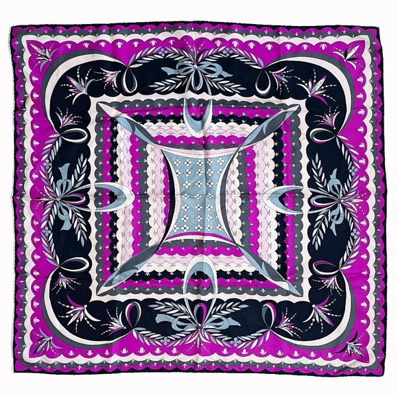 Vintage Emilio Pucci Scarf Silk Shawl Bold Abstract Print 34in Rare Daytons - Picture 1 of 16